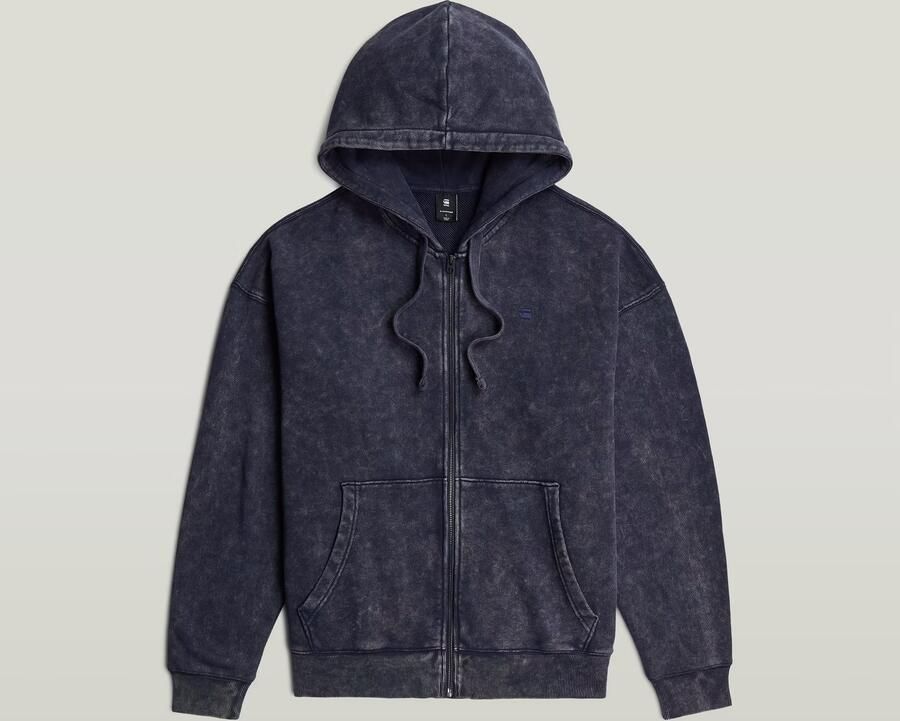 G-Star RAW Washed Loose Full Zip Hoodie Donkerblauw Heren - Foto 2