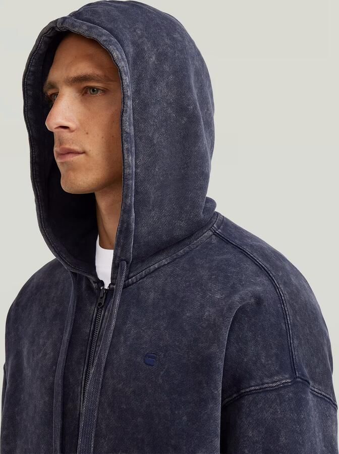 G-Star RAW Washed Loose Full Zip Hoodie Donkerblauw Heren - Foto 3