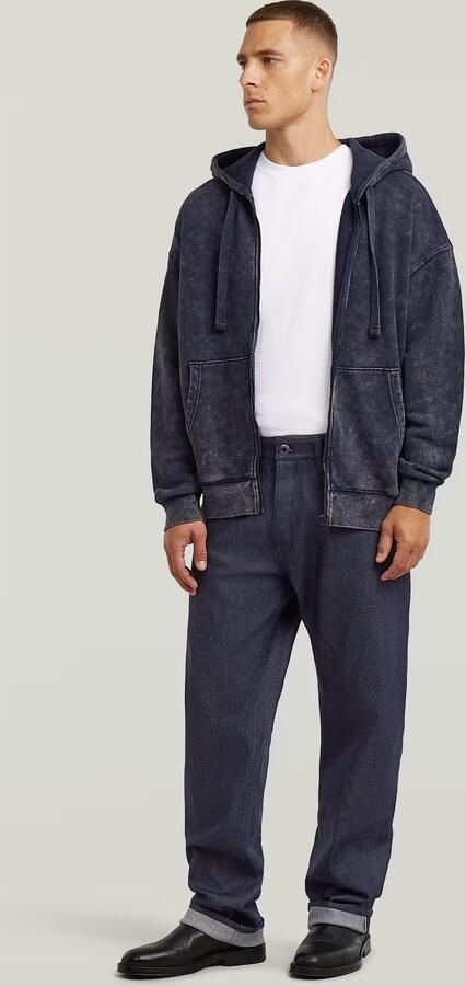 G-Star RAW Washed Loose Full Zip Hoodie Donkerblauw Heren - Foto 4