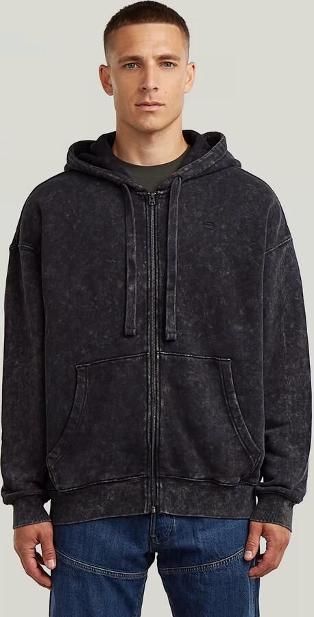 G-Star RAW Washed Loose Full Zip Hoodie Zwart Heren - Foto 7