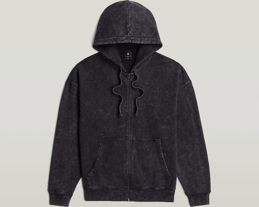 G-Star RAW Washed Loose Full Zip Hoodie Zwart Heren - Foto 2