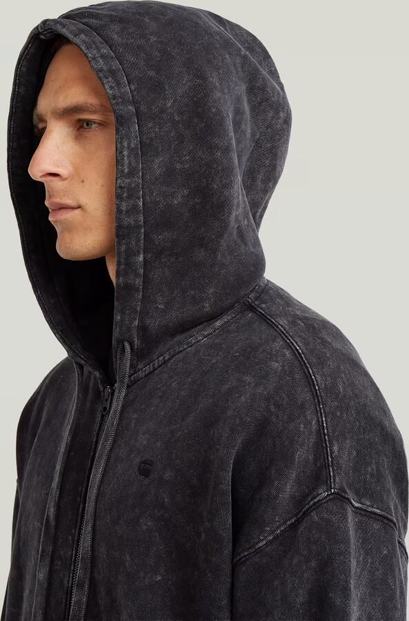 G-Star RAW Washed Loose Full Zip Hoodie Zwart Heren - Foto 3