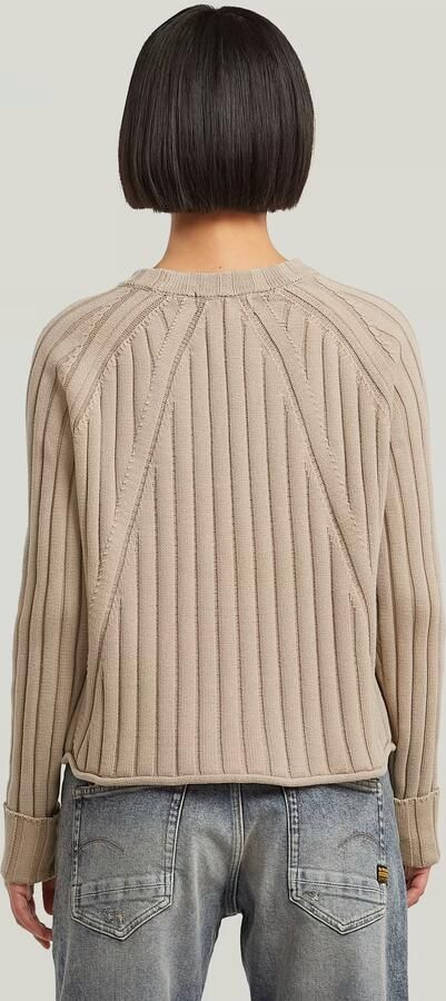 G-Star RAW Washed Loose Gebreide Trui Beige Dames - Foto 6