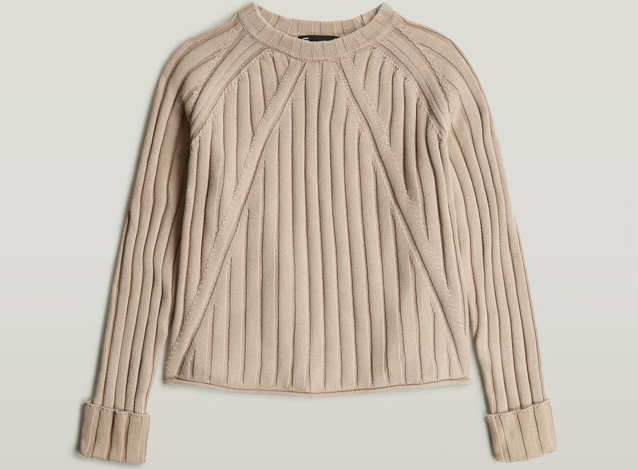 G-Star RAW Washed Loose Gebreide Trui Beige Dames - Foto 4