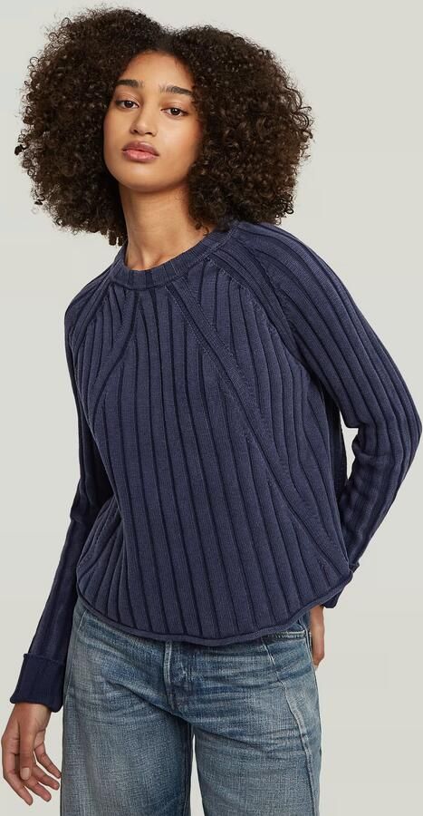 G-Star RAW Washed Loose Gebreide Trui Donkerblauw Dames - Foto 5