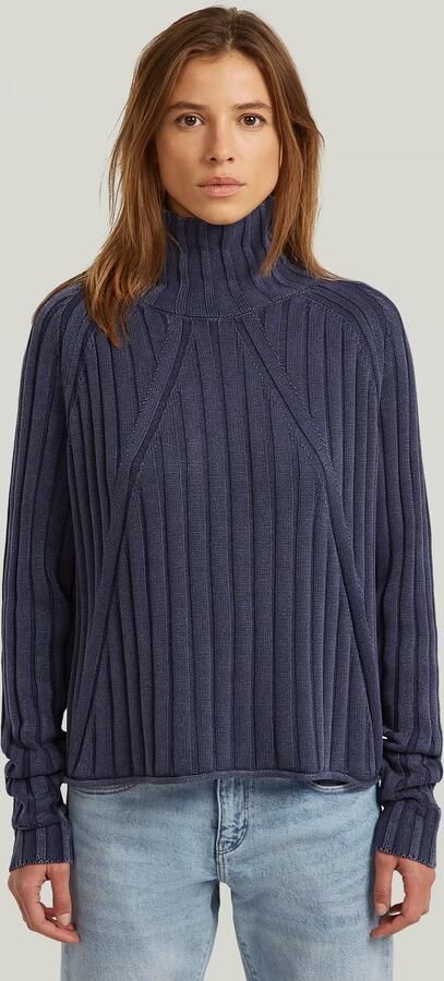 G-Star RAW Washed Loose Turtle Gebreide Trui Donkerblauw Dames