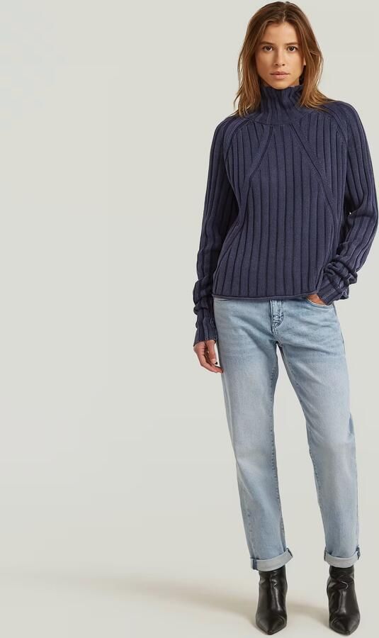 G-Star RAW Washed Loose Turtle Gebreide Trui Donkerblauw Dames - Foto 5