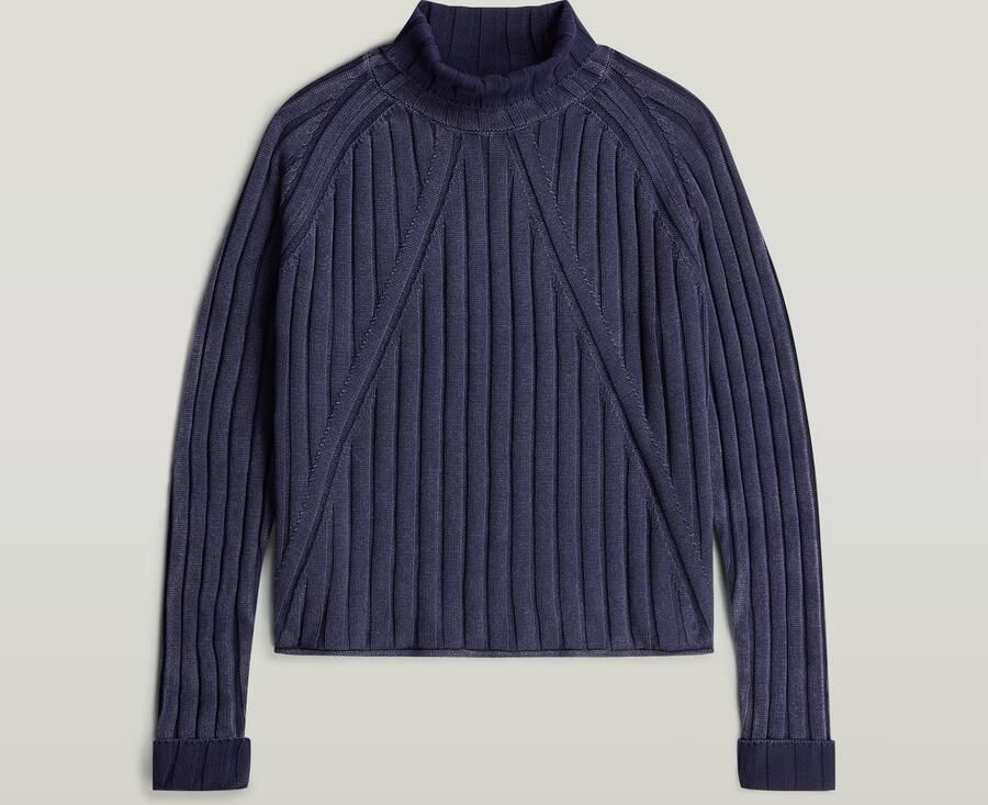 G-Star RAW Washed Loose Turtle Gebreide Trui Donkerblauw Dames - Foto 3