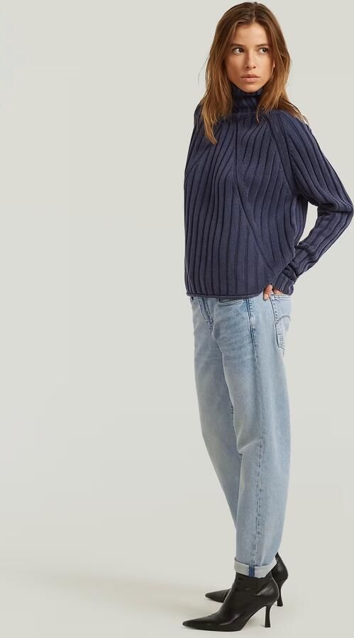 G-Star RAW Washed Loose Turtle Gebreide Trui Donkerblauw Dames - Foto 6