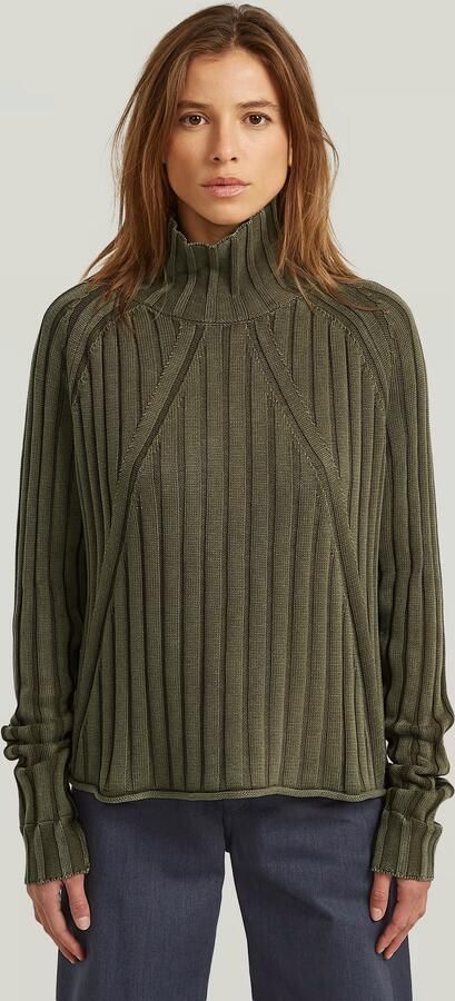 G-Star RAW Washed Loose Turtle Gebreide Trui Groen Dames