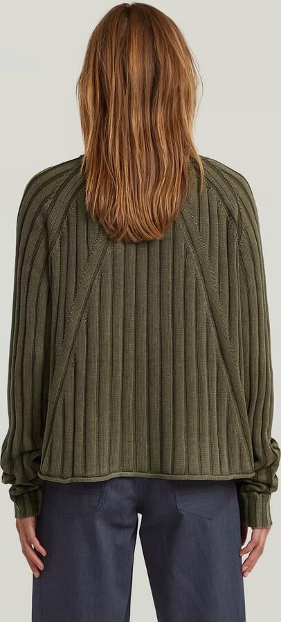 G-Star RAW Washed Loose Turtle Gebreide Trui Groen Dames - Foto 6
