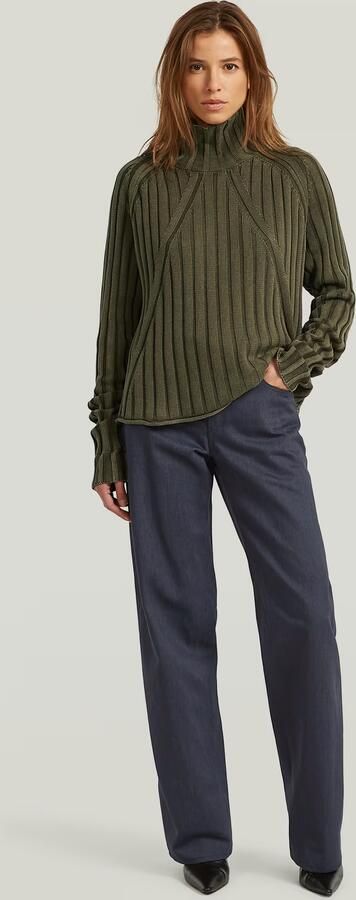 G-Star RAW Washed Loose Turtle Gebreide Trui Groen Dames - Foto 7