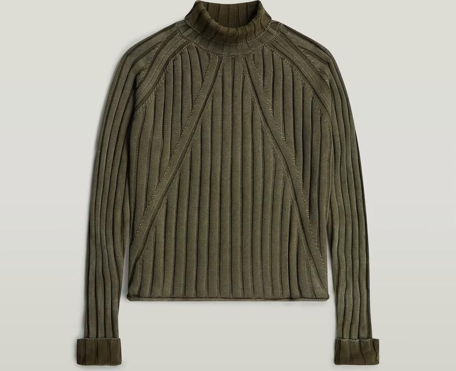 G-Star RAW Washed Loose Turtle Gebreide Trui Groen Dames - Foto 3