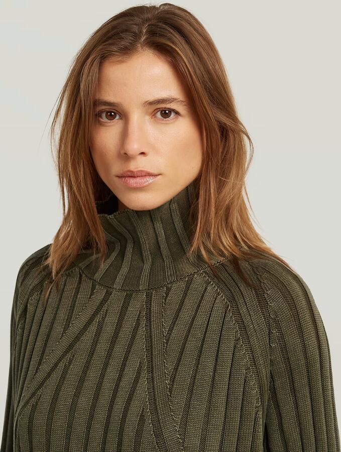 G-Star RAW Washed Loose Turtle Gebreide Trui Groen Dames - Foto 4