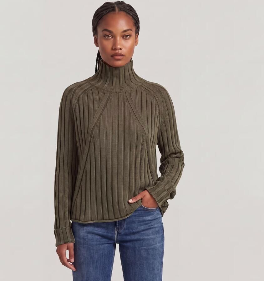 G-Star RAW Washed Loose Turtle Gebreide Trui Groen Dames - Foto 3
