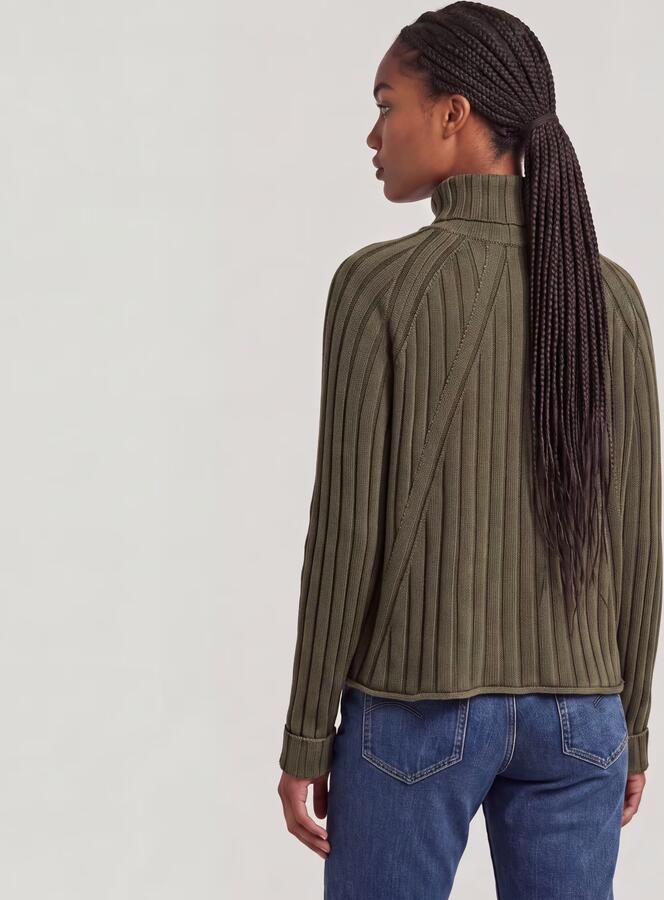 G-Star RAW Washed Loose Turtle Gebreide Trui Groen Dames - Foto 5