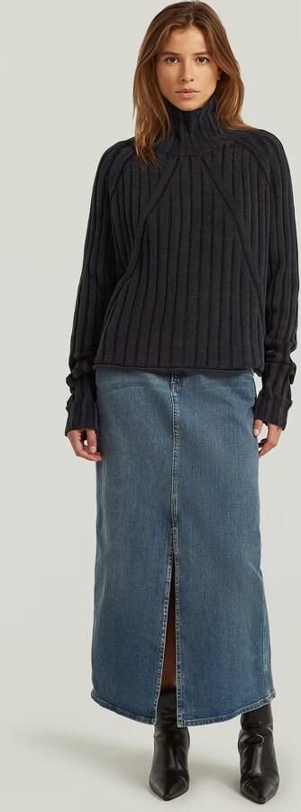 G-Star RAW Washed Loose Turtle Gebreide Trui Zwart Dames - Foto 7