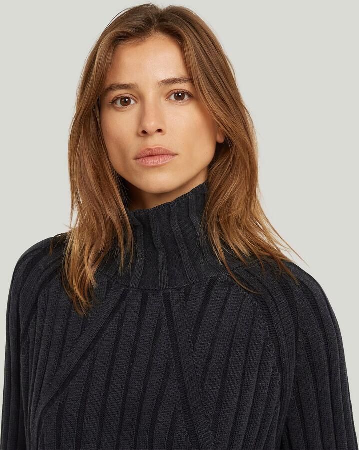 G-Star RAW Washed Loose Turtle Gebreide Trui Zwart Dames - Foto 4