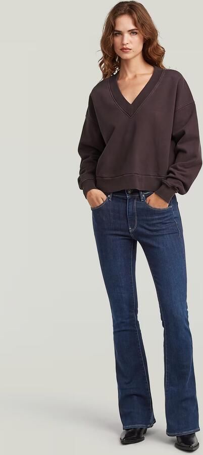 G-Star RAW Washed Loose V Sweater Bruin Dames - Foto 6