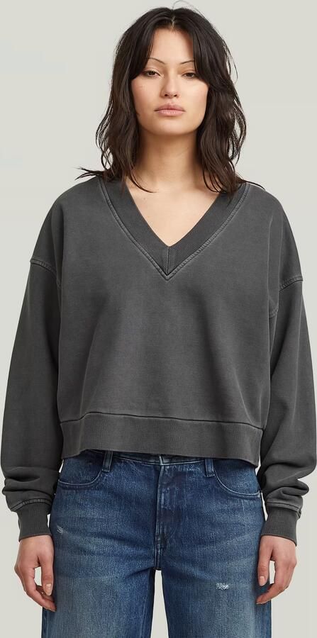 G-Star RAW Washed Loose V Sweater Grijs Dames