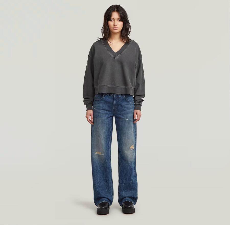 G-Star RAW Washed Loose V Sweater Grijs Dames - Foto 3