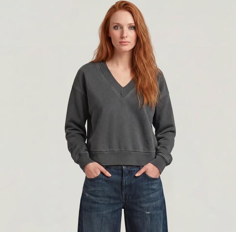 G-Star RAW Washed Loose V Sweater Grijs Dames - Foto 3