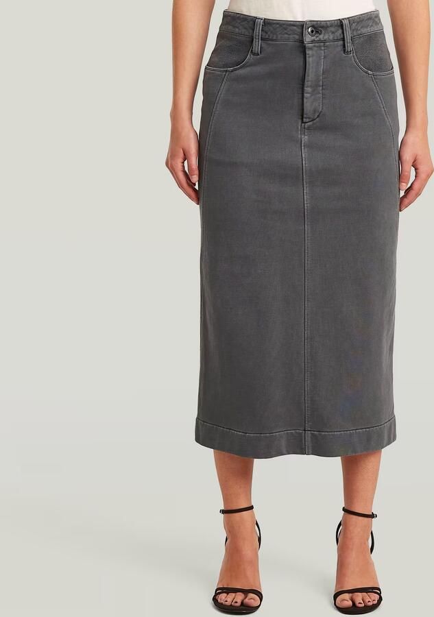 G-Star RAW Washed Midi Sweater Rok Grijs Dames