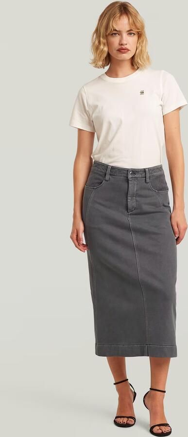 G-Star RAW Washed Midi Sweater Rok Grijs Dames - Foto 6