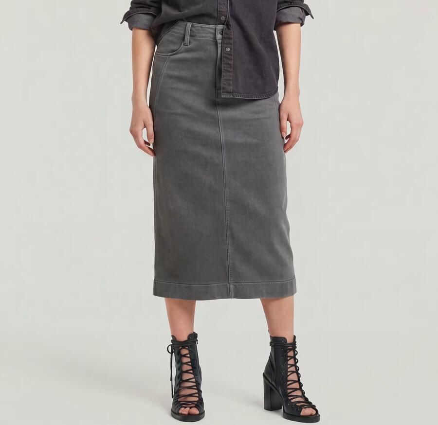 G-Star RAW Washed Midi Sweater Rok Grijs Dames - Foto 4