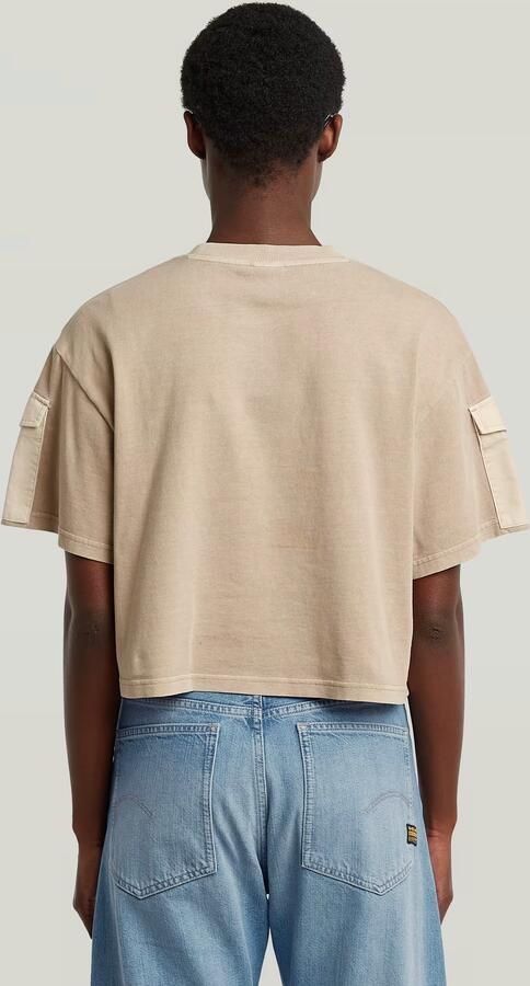 G-Star RAW Washed Mix Boxy Cropped T-shirt Beige Dames - Foto 3