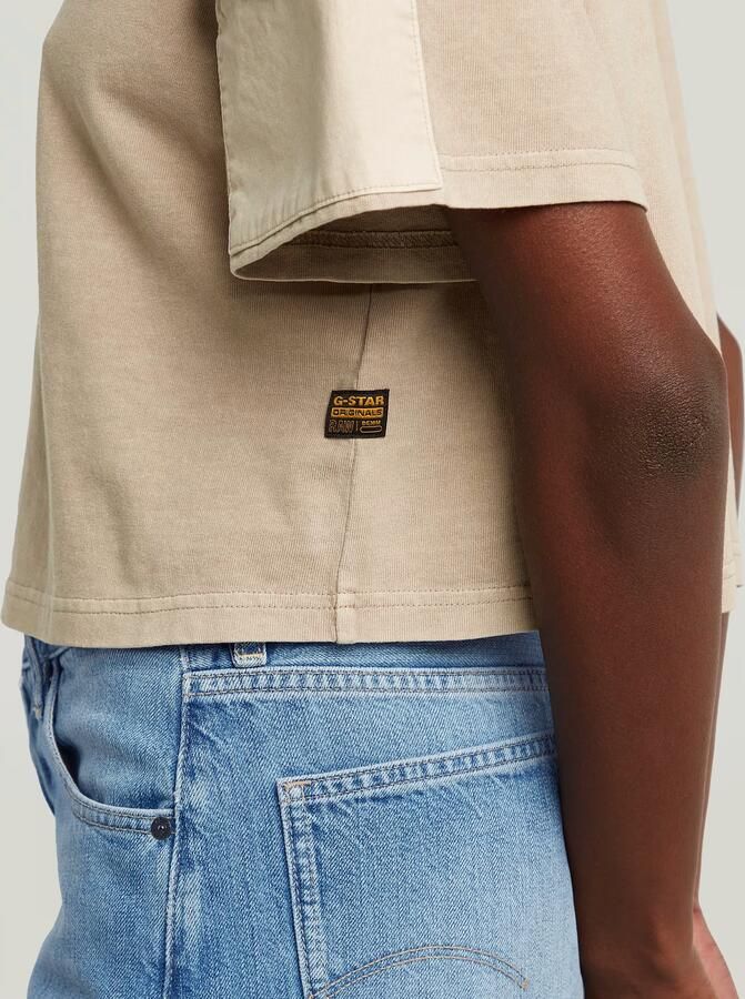 G-Star RAW Washed Mix Boxy Cropped T-shirt Beige Dames - Foto 2
