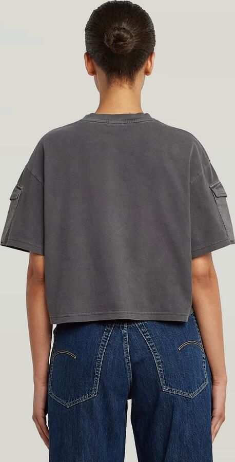 G-Star RAW Washed Mix Boxy Cropped T-shirt Zwart Dames - Foto 4