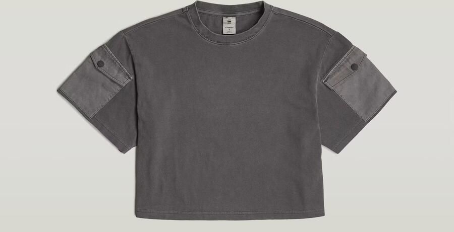 G-Star RAW Washed Mix Boxy Cropped T-shirt Zwart Dames - Foto 3