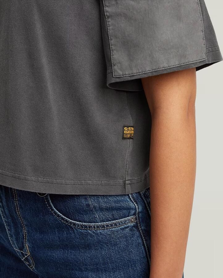 G-Star RAW Washed Mix Boxy Cropped T-shirt Zwart Dames - Foto 2