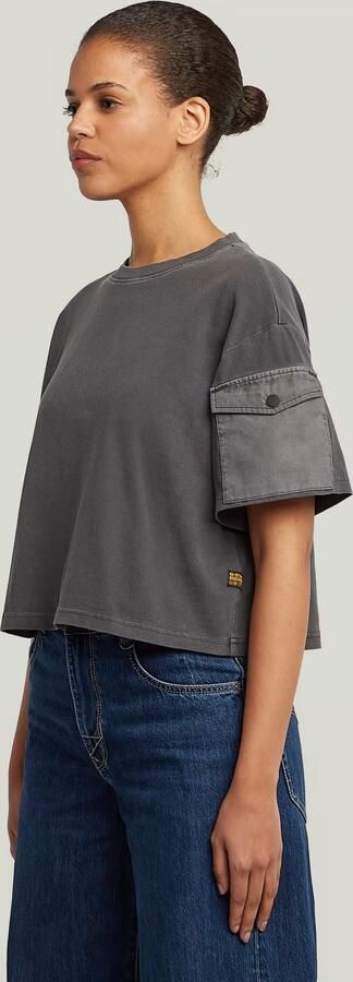 G-Star RAW Washed Mix Boxy Cropped T-shirt Zwart Dames - Foto 6