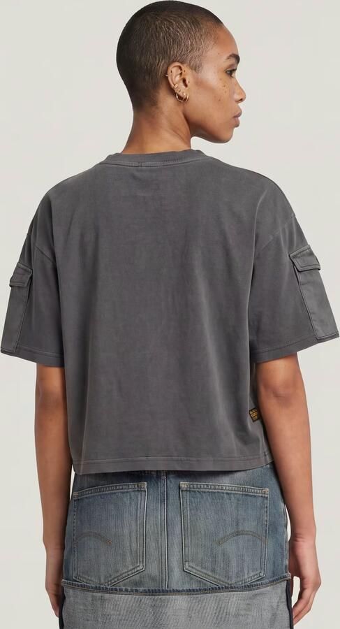 G-Star RAW Washed Mix Boxy Cropped T-shirt Zwart Dames - Foto 5