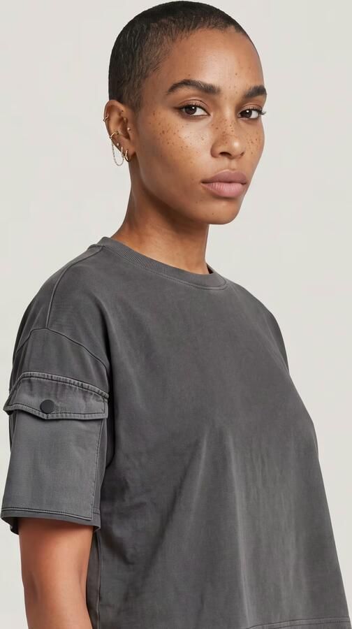 G-Star RAW Washed Mix Boxy Cropped T-shirt Zwart Dames - Foto 4