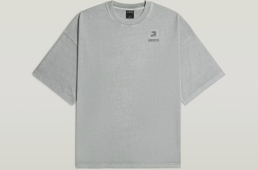 G-Star RAW Washed Multi Graphic Oversized T-Shirt Grijs Heren