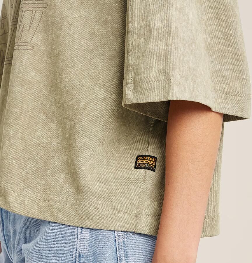 G-Star RAW Washed Multi Logo Oversized T-shirt Beige Dames - Foto 5