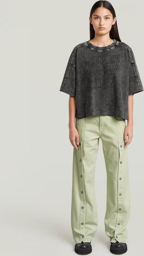 G-Star RAW Washed Multi Logo Oversized T-shirt Grijs Dames - Foto 5