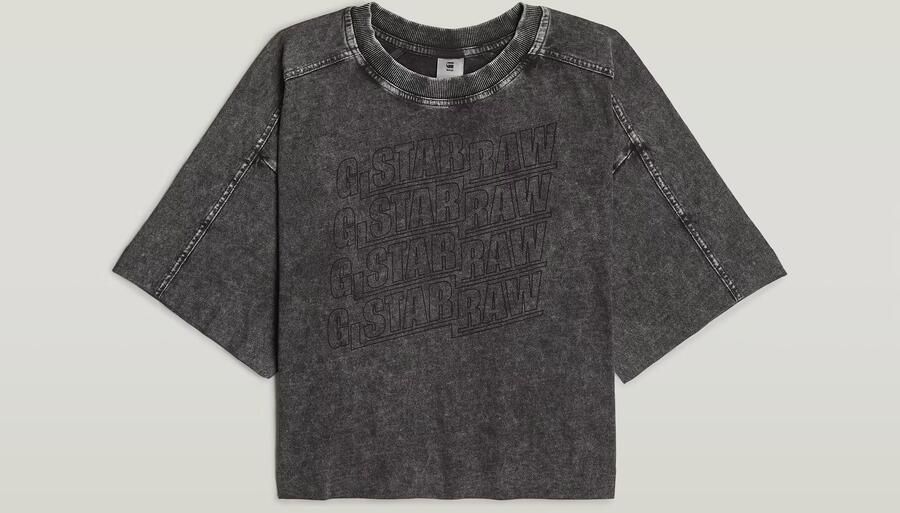 G-Star RAW Washed Multi Logo Oversized T-shirt Grijs Dames - Foto 4