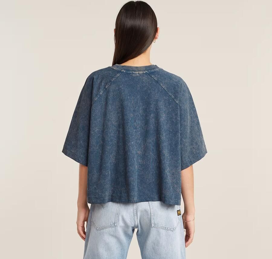 G-Star RAW Washed Multi Logo Oversized T-shirt Midden blauw Dames - Foto 4