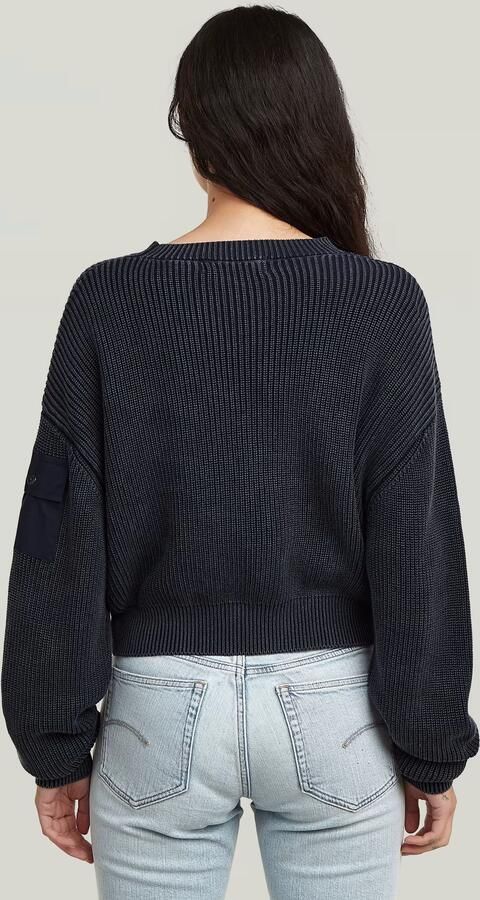 G-Star RAW Washed Pocket Loose Gebreide Trui Donkerblauw Dames - Foto 5
