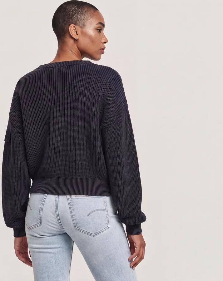G-Star RAW Washed Pocket Loose Gebreide Trui Donkerblauw Dames - Foto 3