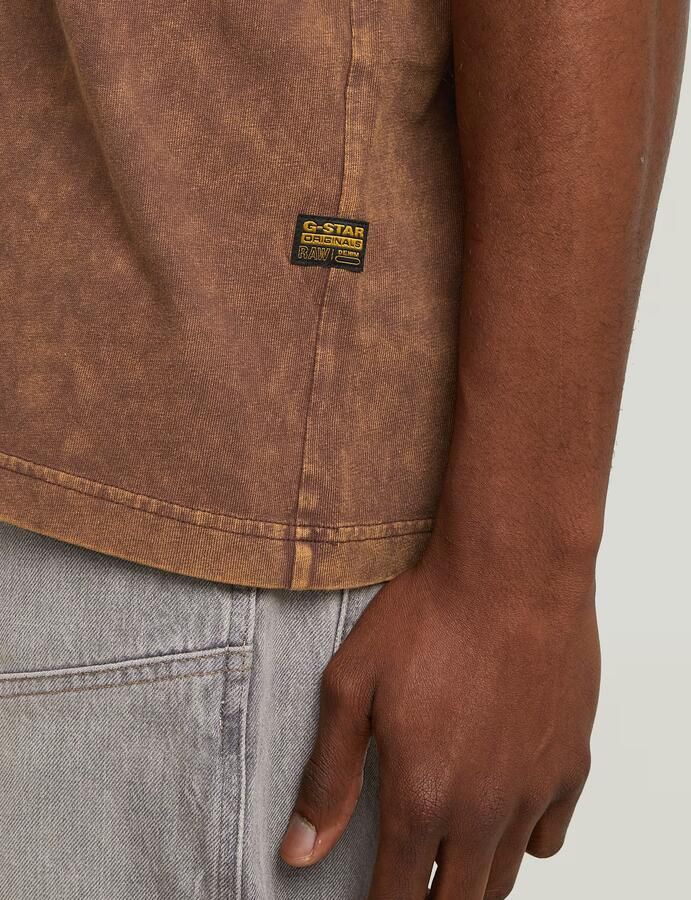 G-Star RAW Washed Pocket T-shirt Bruin Heren - Foto 2