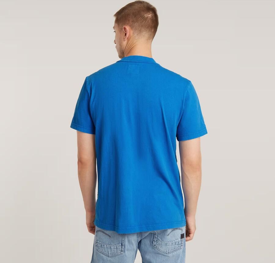 G-Star RAW Washed Pocket T-Shirt Midden blauw Heren - Foto 6