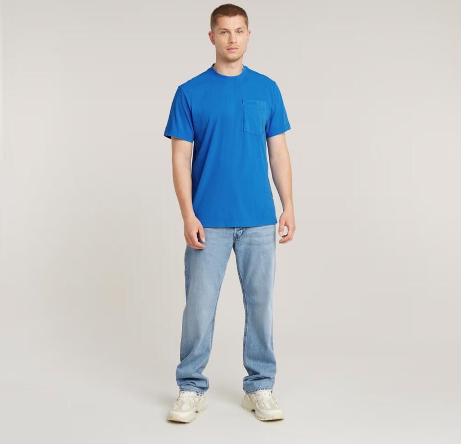 G-Star RAW Washed Pocket T-Shirt Midden blauw Heren - Foto 5