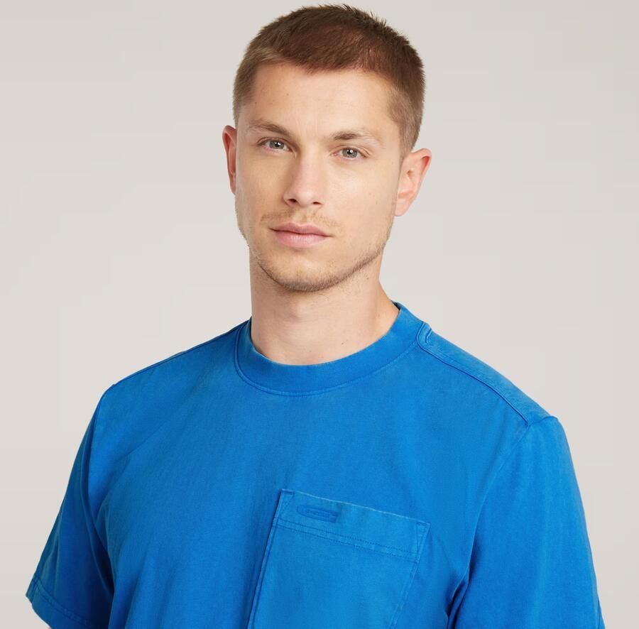 G-Star RAW Washed Pocket T-Shirt Midden blauw Heren - Foto 4