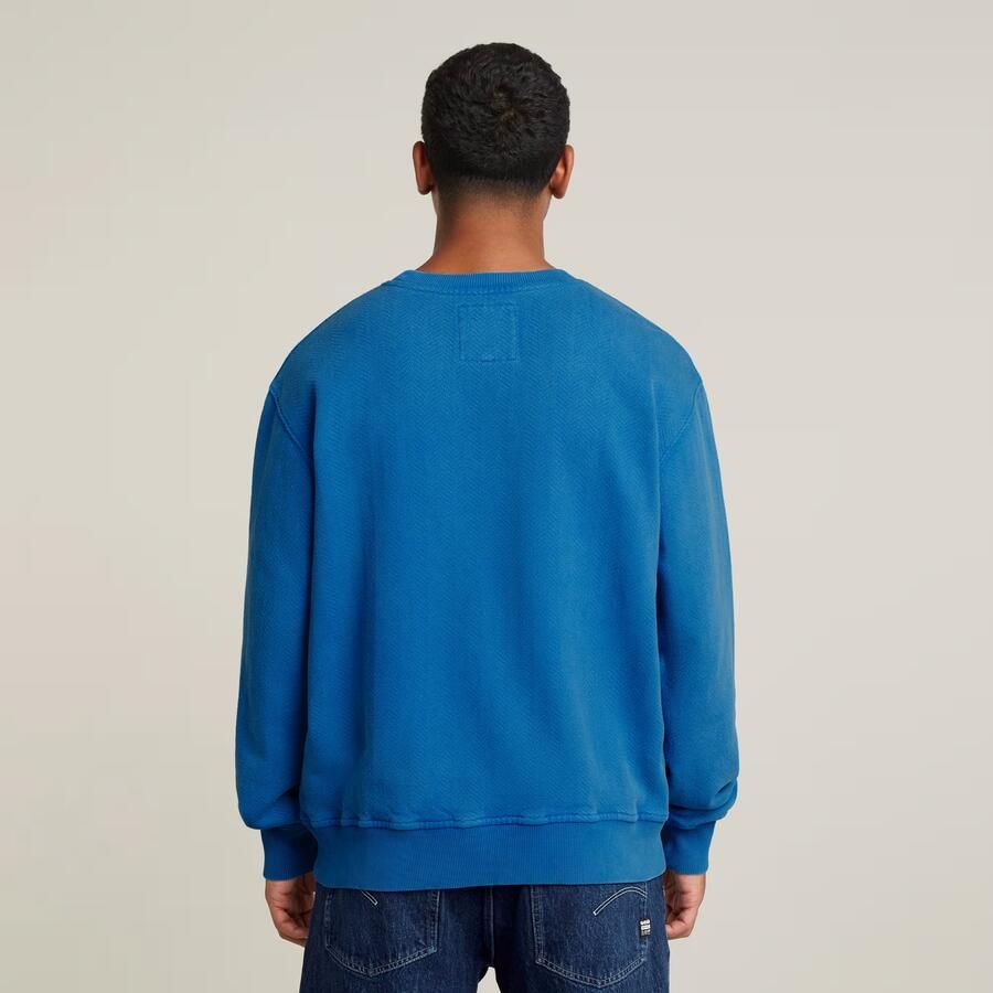 G-Star RAW Washed Relaxed Sweater Midden blauw Heren