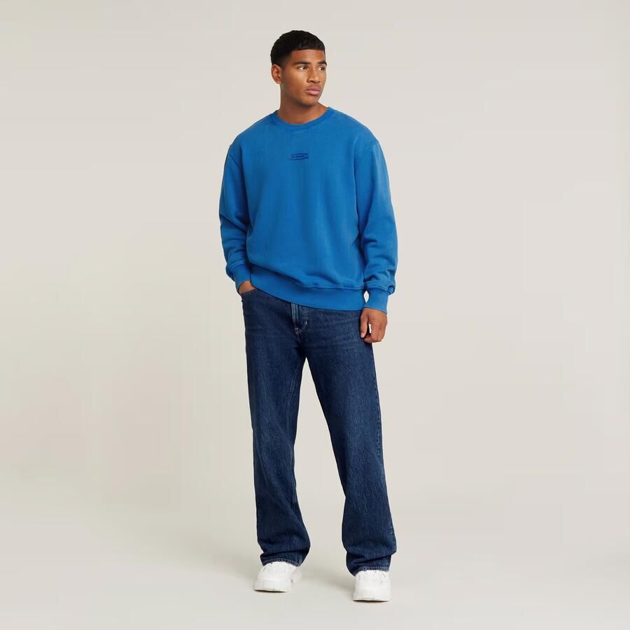 G-Star RAW Washed Relaxed Sweater Midden blauw Heren - Foto 2